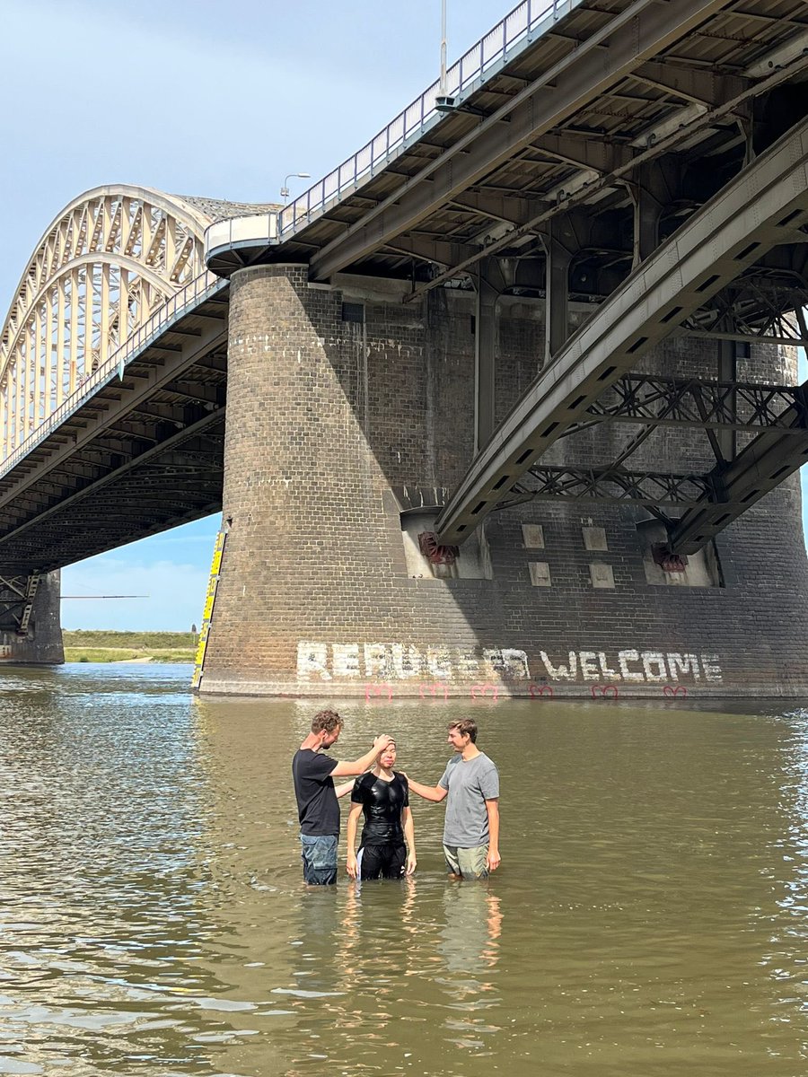 So excited to be baptising our first 3 people at Novio today in the river Waal!
