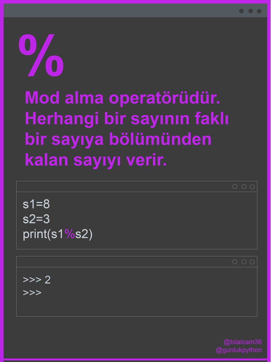 gunlukpython's tweet image. #python #pythonprogramming #programming #yazilim #pythonprogramlama