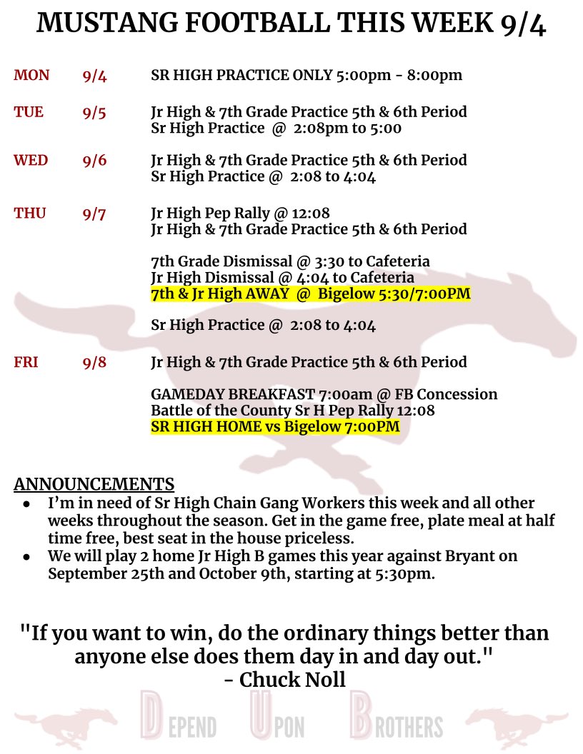 Battle of the County Week! Go Mustangs!