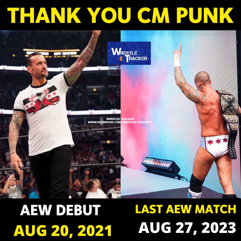 wrestletracker1's tweet photo. 737 days, 1 grand debut and 2 suspensions!

#AEW #CMPunk https://t.co/p30GsaC4fn