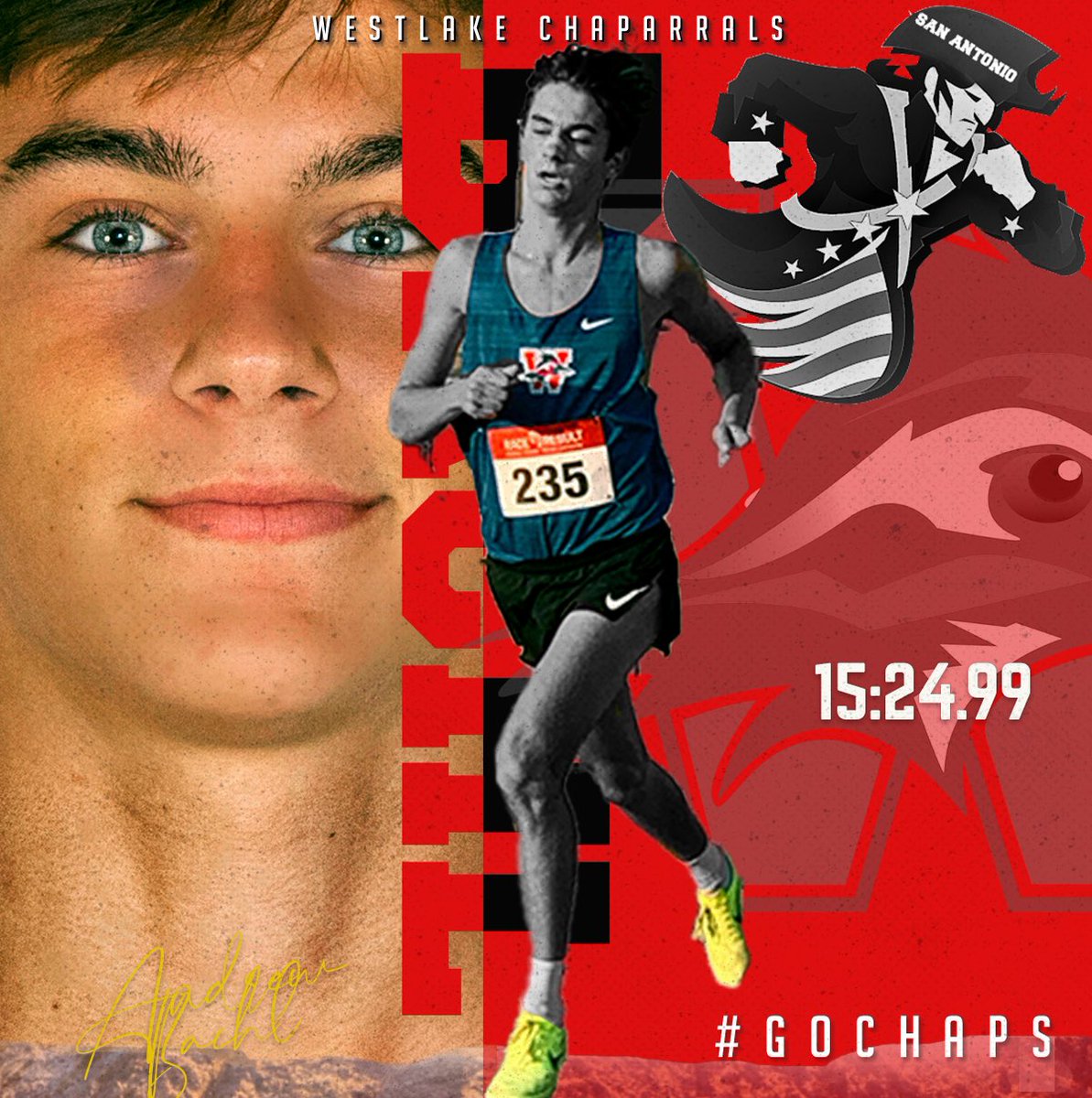 Westlake_Nation's tweet image. Men’s Cross Country finished 13th out of 43 teams at the Patriot Invitational in San Antonio. Andrew Bachl led the way with a 21st place finish in a time of 15:24.99. Ben Hamilton, Grant Seade, Zuum Salmon and James Seidel followed Andrew and all ran new personal bests. #GoChaps