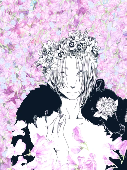 差分  熊着て花冠してるのミッDサマーみがあるなって思ってたから描けて満足