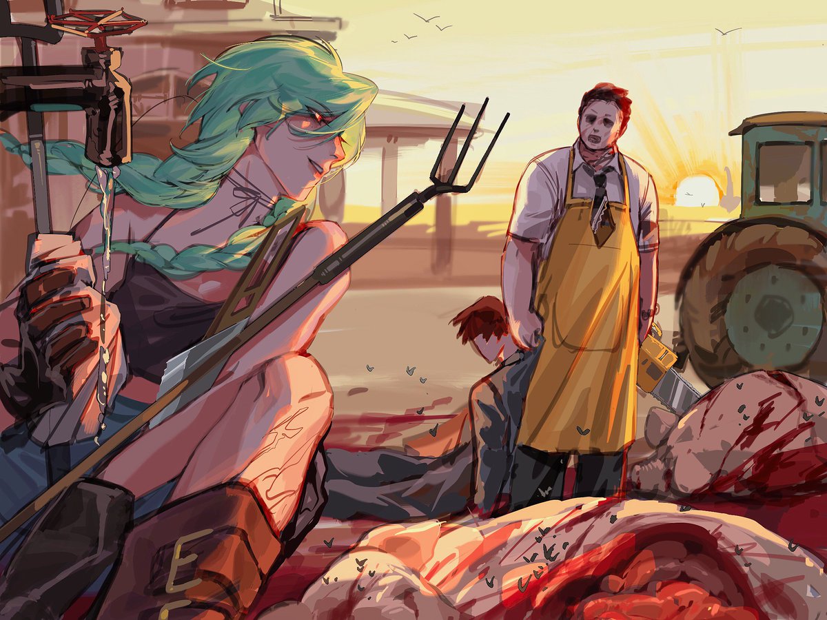 freexiaoxiao703's tweet photo. #DeadbyDaylgiht #dbdfanart #dbd #TheTexasChainSawMassacre #Leatherface
⚠️⚠️⚠️梦向注意⚠️⚠️⚠️

德克萨斯黄昏

对不起但是请允许我和Leather face贴一下🥺
我在清洗农具… https://t.co/3F336R170h