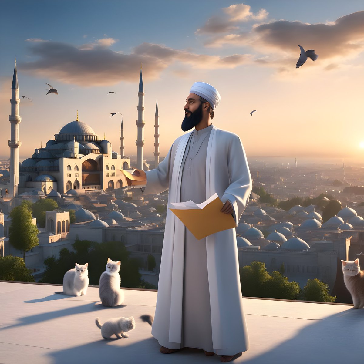 Yapay zeka resim üretme çalışması: “İstanbul’da kedilere hitap”