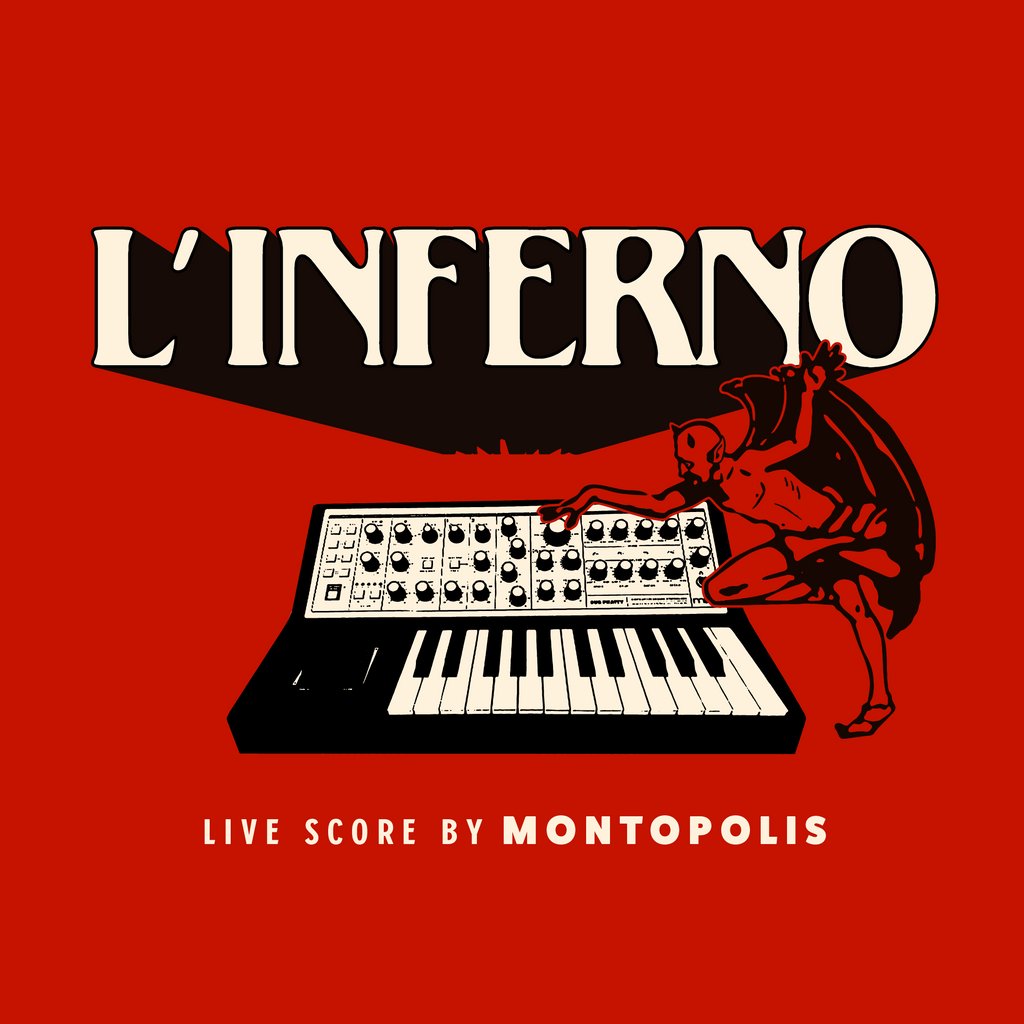 MontopolisMusic's tweet photo. This October I will be taking a new live score on tour, an Italian silent film called L'Inferno (1911). L’Inferno is the first feature length horror film ever released.  My score for the movie is a mix of psych rock, dark wave and evil sound effects.  #horror #silentfilm #hell https://t.co/DQLqbGKGkV