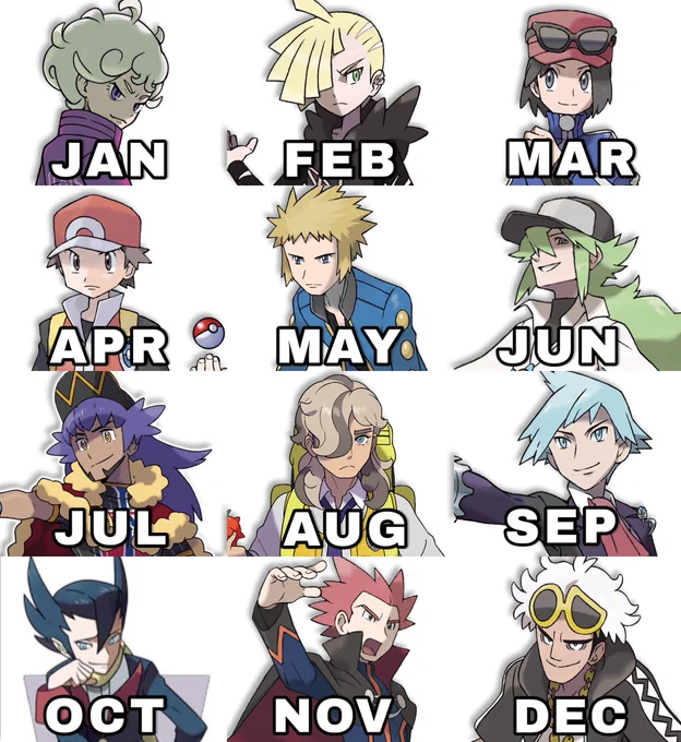 Your birth month determines which male Pokemon trainer you have to battle! 