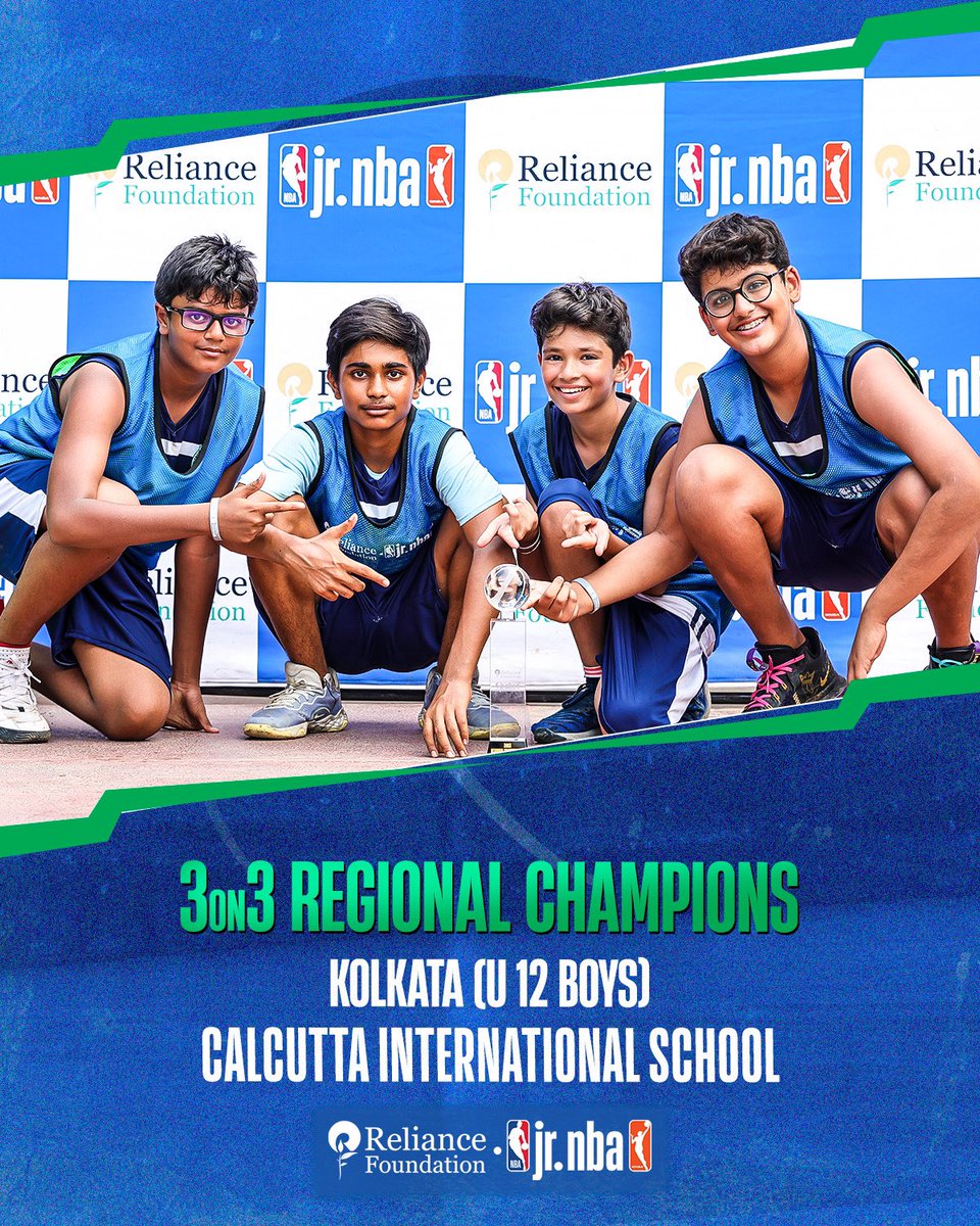 NBAIndia's tweet photo. Now presenting the regional champs from the Kolkata leg at the @ril_foundation Jr. NBA 3on3 National Championship ๐
#RFJrNBA2023 #RFJrNBA3on3NationalChampionship #RelianceFoundation #IndianBasketball #RFSports | @RFYouthSports @jrnba https://t.co/FVEZRqRAPg