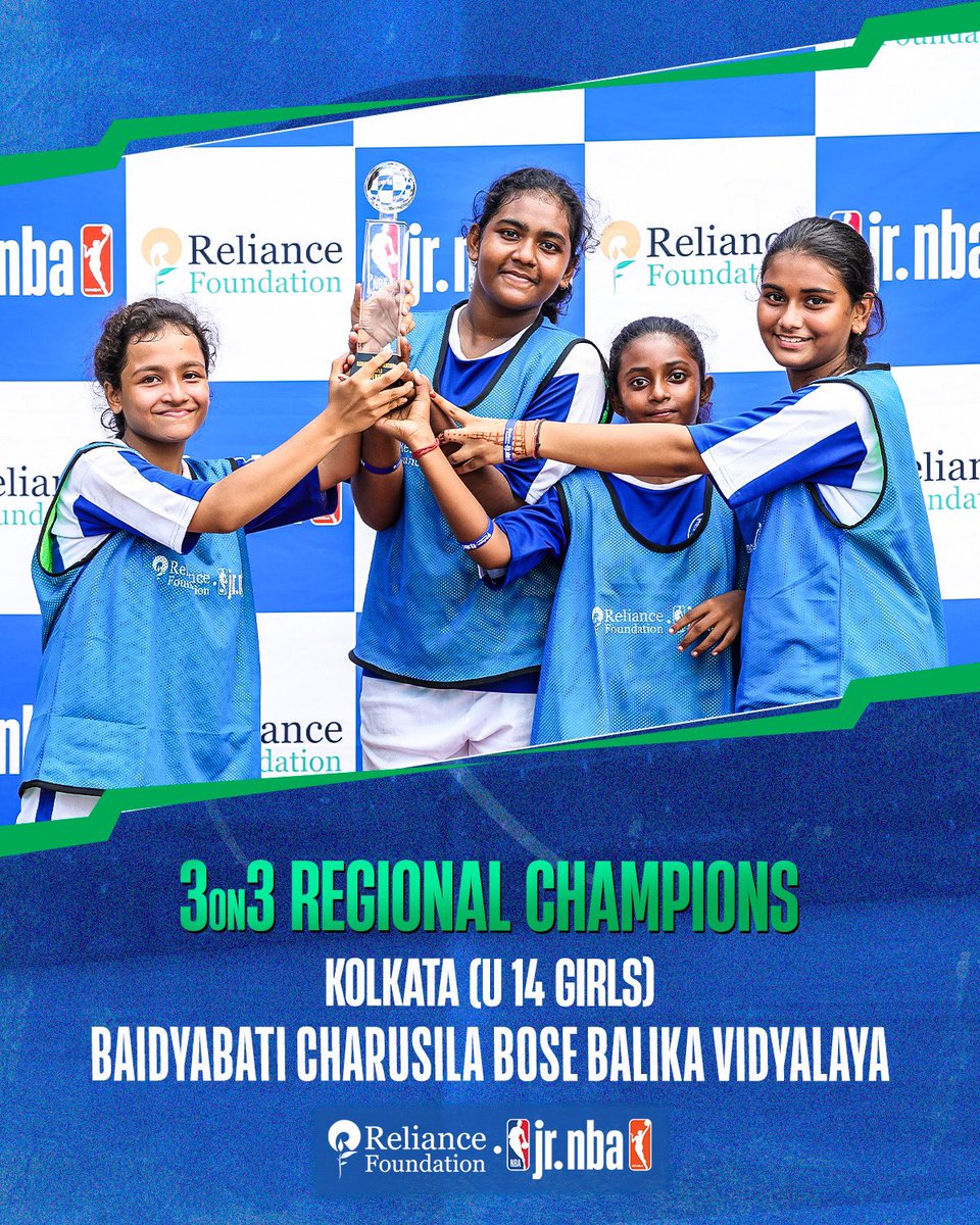 NBAIndia's tweet photo. Now presenting the regional champs from the Kolkata leg at the @ril_foundation Jr. NBA 3on3 National Championship ๐
#RFJrNBA2023 #RFJrNBA3on3NationalChampionship #RelianceFoundation #IndianBasketball #RFSports | @RFYouthSports @jrnba https://t.co/FVEZRqRAPg