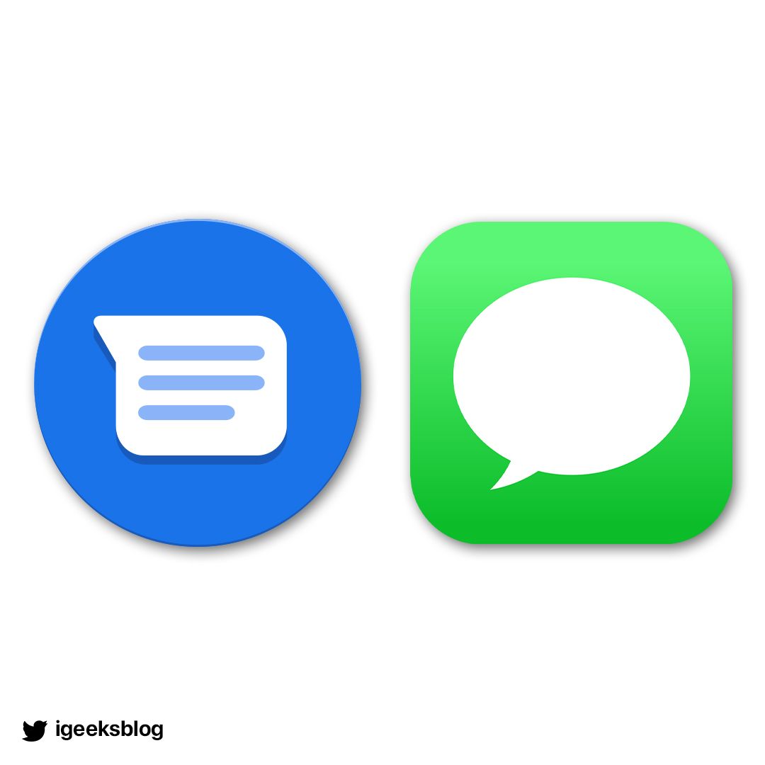 igeeksblog's tweet photo. Which one has better functionality and features??? 🤔
#iMessage VS #GoogleMessage https://t.co/tzM7YyYhAq