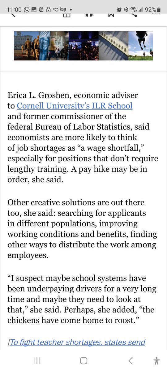 Want to cure the school bus driver shortage? Pay them more.  Better benefits. With too few bus drivers, schools struggle to get kids to class 

washingtonpost.com/education/2023…