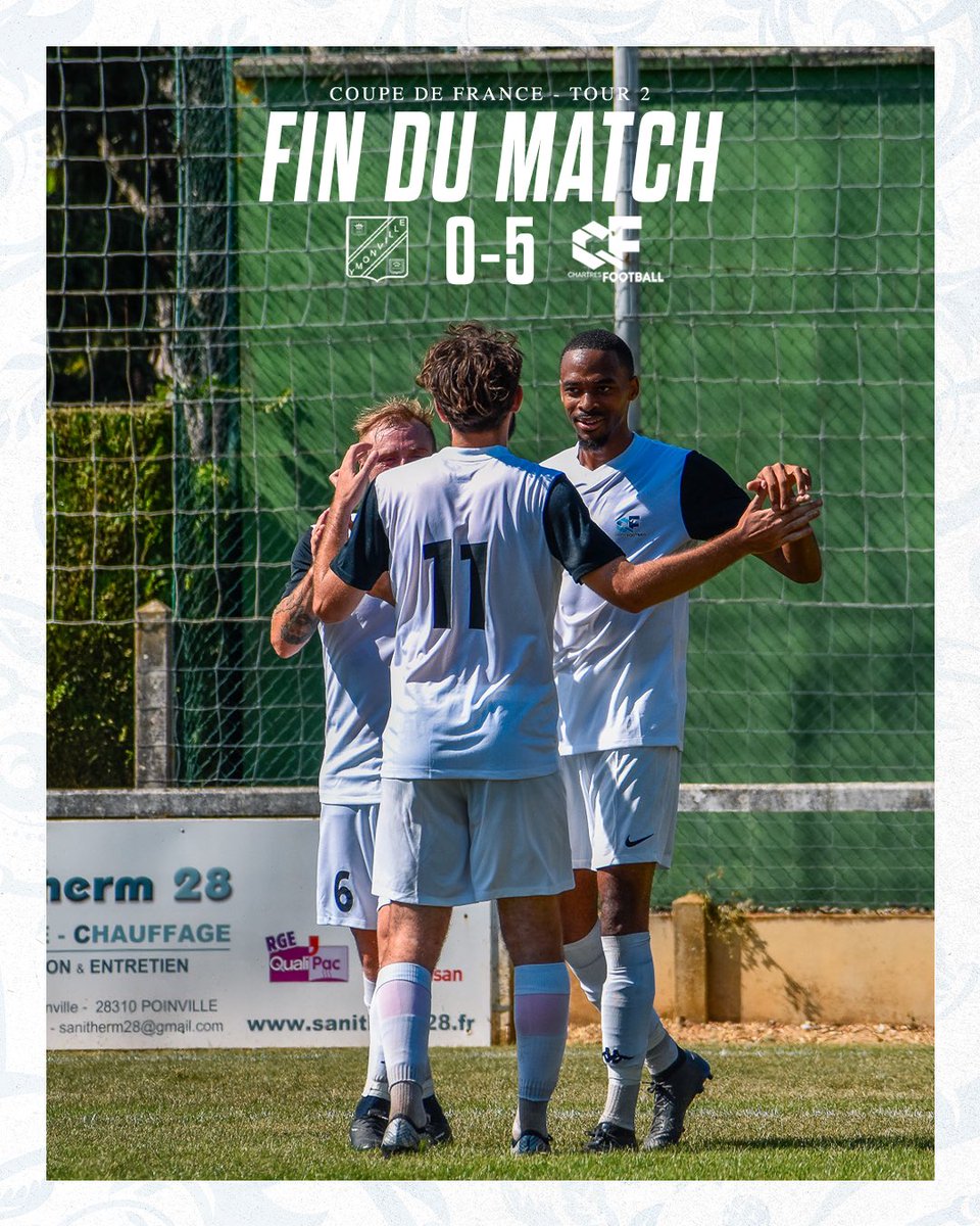 ⏱90’ 𝗙𝗶𝗻 𝗱𝘂 𝗺𝗮𝘁𝗰𝗵 

Nos Chartrains remportent logiquement cette rencontre face à une équipe d’Ymonville combattante. 👏🏼

Direction le troisième tour de la <a href="/coupedefrance/">Хамидов Мехродж</a> ! 🏆

#AVYCCF 0️⃣-5️⃣ | #AllezChartres 🔵⚪️