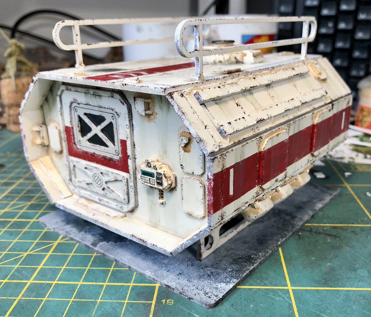 redmanphill's tweet photo. I’m off hiking next week so this will be the last progress on my #stargrave terrain for a bit. This is a small hab dome from @SarissaPrec . It can be used on its own or part of the complex I’m doing. https://t.co/vQKJVsZy7r