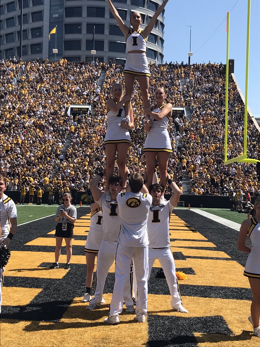 IOWACHEER's tweet photo. First Game done - Great to be back in #HistoricKinnick #GoHawks https://t.co/IhZ7yWrEDD