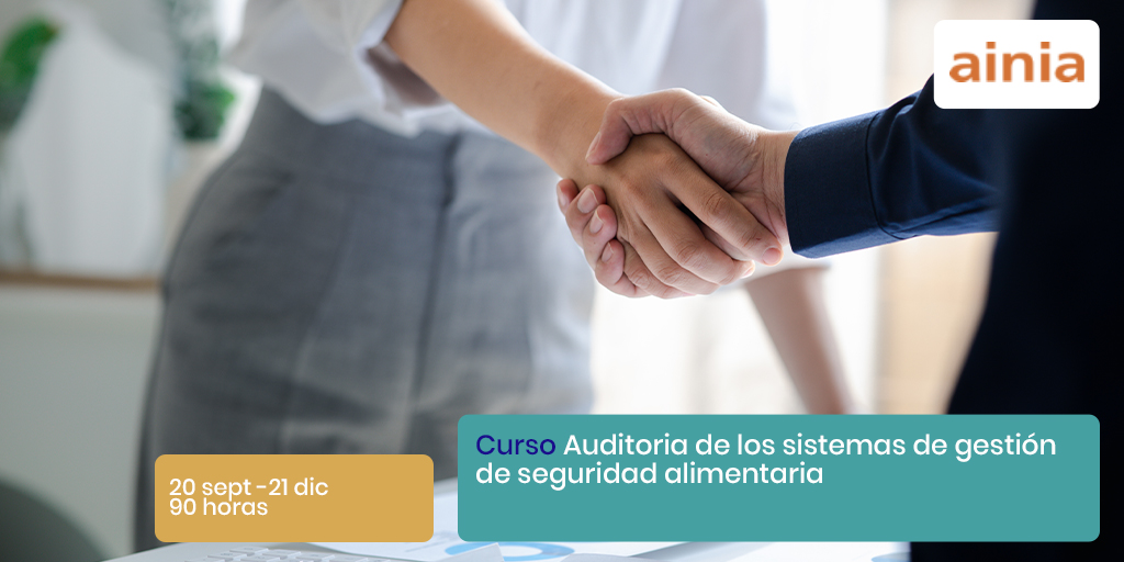 ainiatecnologia's tweet photo. 🗓Del 20 de septiembre al 21 de diciembre impartiremos el curso 'Asesoría de los sistemas de gestión de seguridad alimentaria' de la mano de la Consultora Calidad y Seguridad Alimentaria en AINIA, Vicenta Pérez.
Inscríbete ya 🔗 https://t.co/rlKc0ncxU6
💻Online
#AINIALearning https://t.co/4w1YFtsnIw