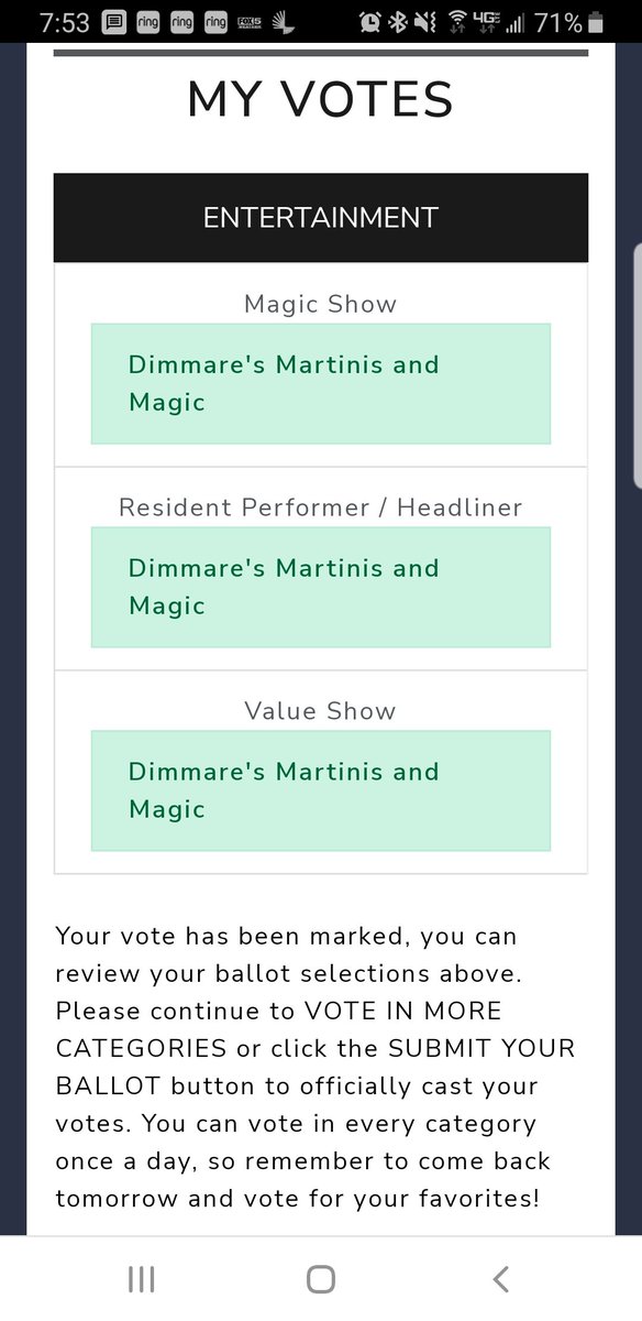 3 yrs in a row #nominated <a href="/TheBestOfLV/">Best Of Las Vegas</a>  please vote every day in all 3 categories. Entertainment: magic show, value show and resident performer / headliner. Thank you very much.
 #LasVegasShow #magicshow #vegasville #bestshowsinlasvegas #inVegas #magicandmartinis #bestoflasvegas