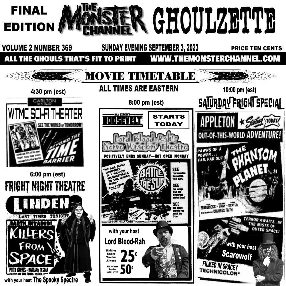 EerieLateNight's tweet photo. This Evening on The Monster Channel!
https://t.co/NvRAe8VnaE
#themonsterchannel #scifi #thespookyspectre #lordbloodrah #Scarewolf https://t.co/mxDmA9EB8T
