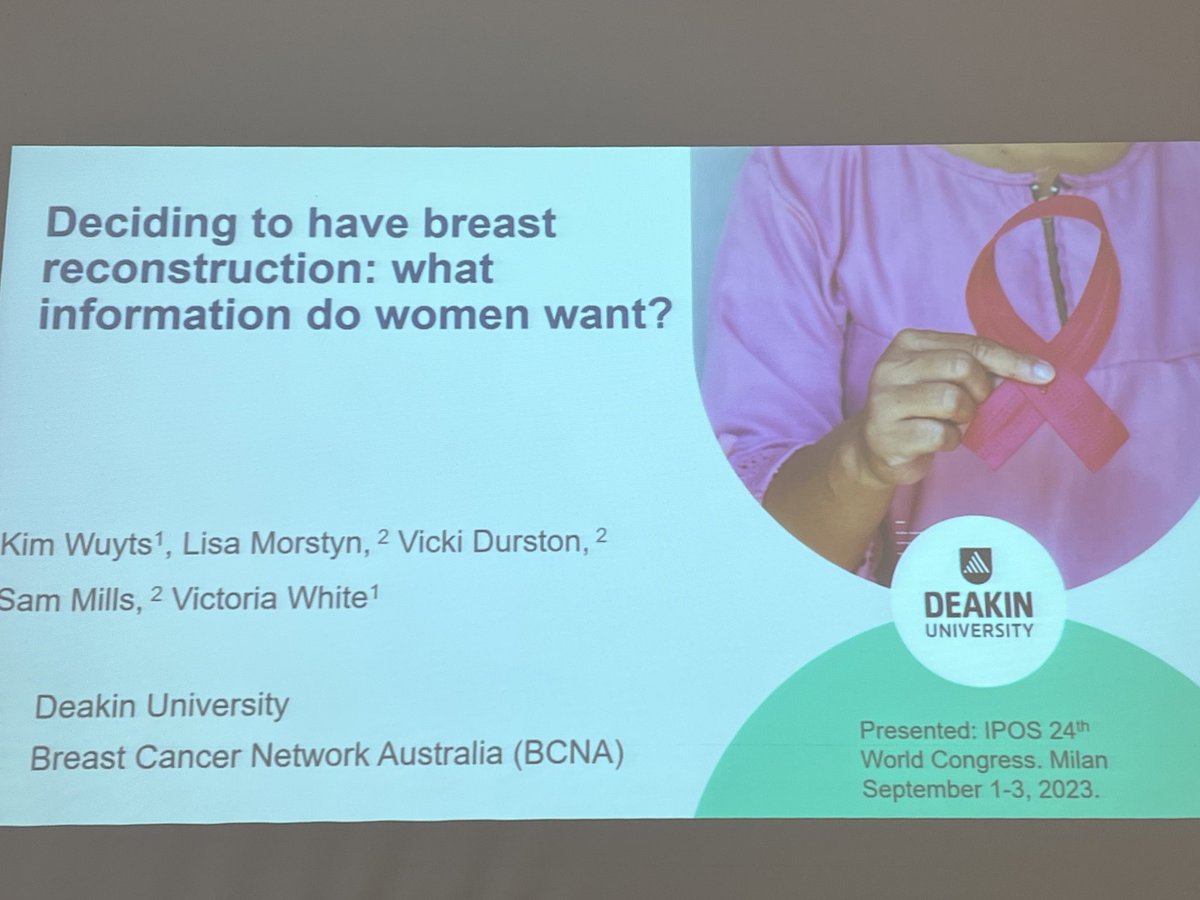 Congratulations <a href="/Vickiwh64101682/">Vicki white</a> for a fantastic presentation about the information needs of women considering breast reconstruction after surgery for cancer