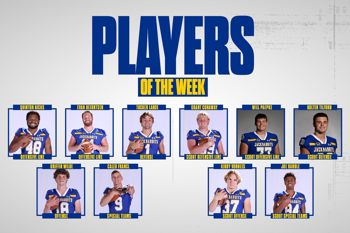 Week 1 Players of the Week. 

#GoJacks 🐰🏈