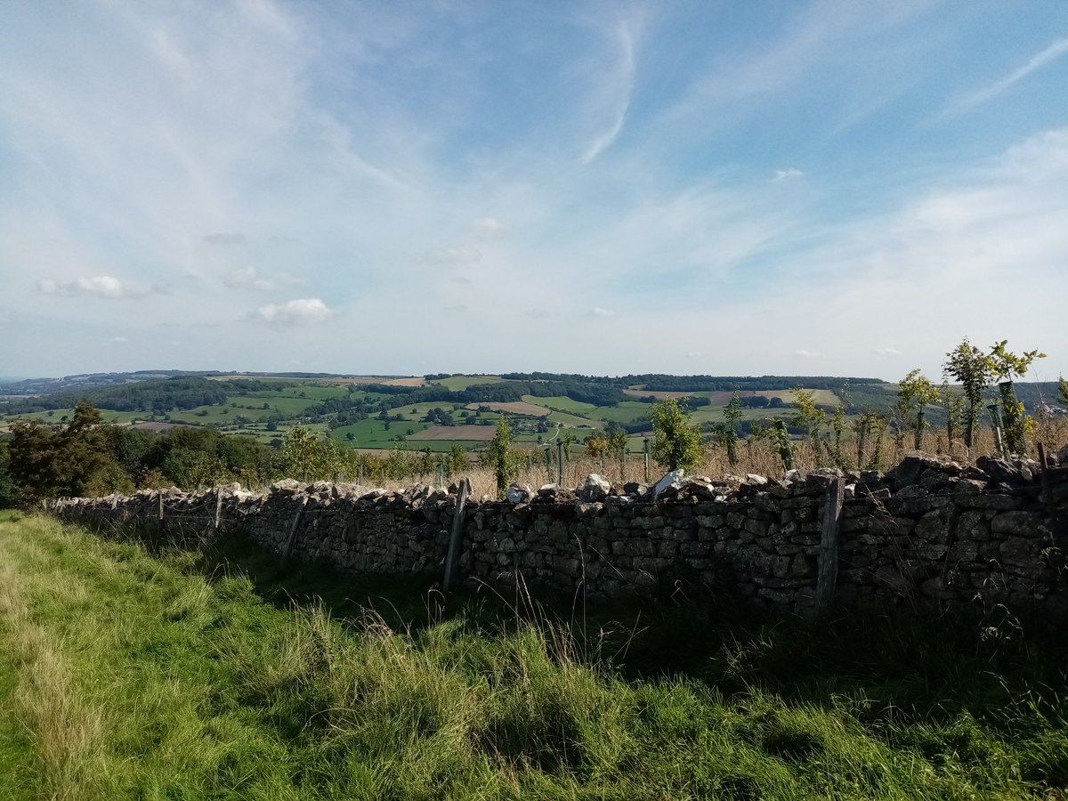 The #Cotswolds countryside looked so beautiful today. Fantastic views looking over #winchcombe after walking along the Cotswolds Way upto Belas Knap <a href="/EnglishHeritage/">English Heritage</a>