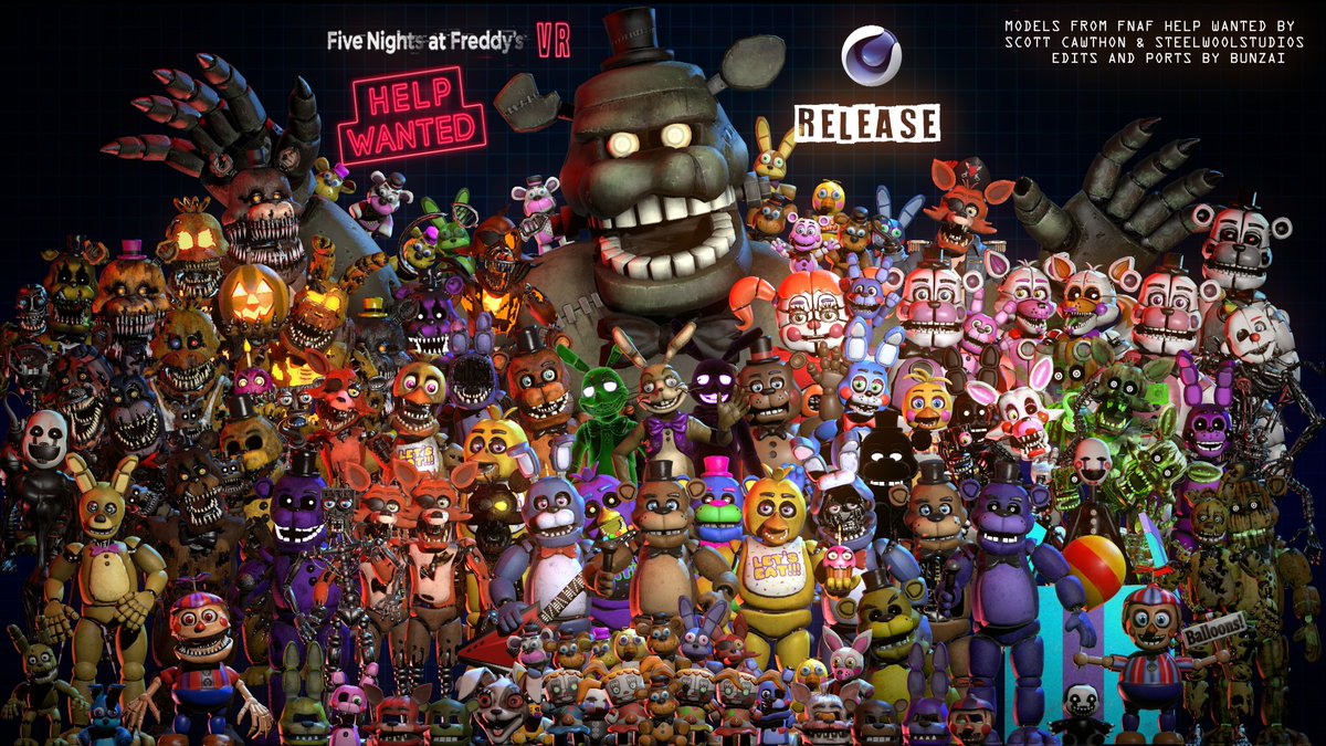 C4D-R19] FNaF Help Wanted C4D Pack Final Release by Bun-Zai on