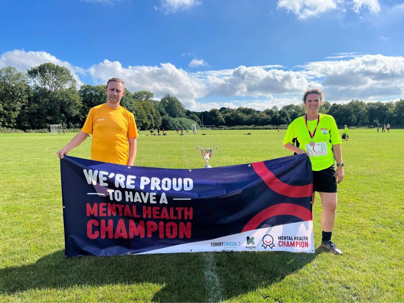 Delayed post as exhausting day yesterday 🤣 2nd football game of my life and think I found my calling as goalie!! Fantastic @lordswood_youth charity match, raising funds for @TommyCrushFDN Also great to introduce our 2nd club @KentFA #mentalhealthchampion