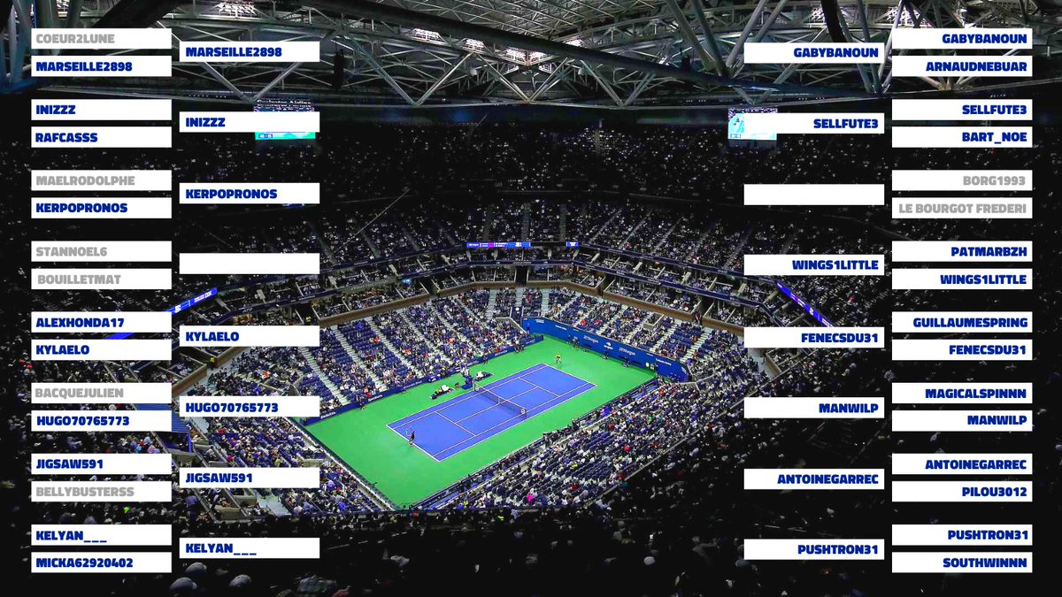 FauteDouble's tweet photo. 🏆FANTASY TENNIS🏆
#USOpen2023 

4️⃣8️⃣ Places

3️⃣6️⃣ (Q)
1️⃣2️⃣ Places de (LL) disponibles

➡️ Envoyer un DM privé 🗨️ pour récupérer une place en tant que (LL) pour les non qualifiés. https://t.co/mKA1KqwyVo