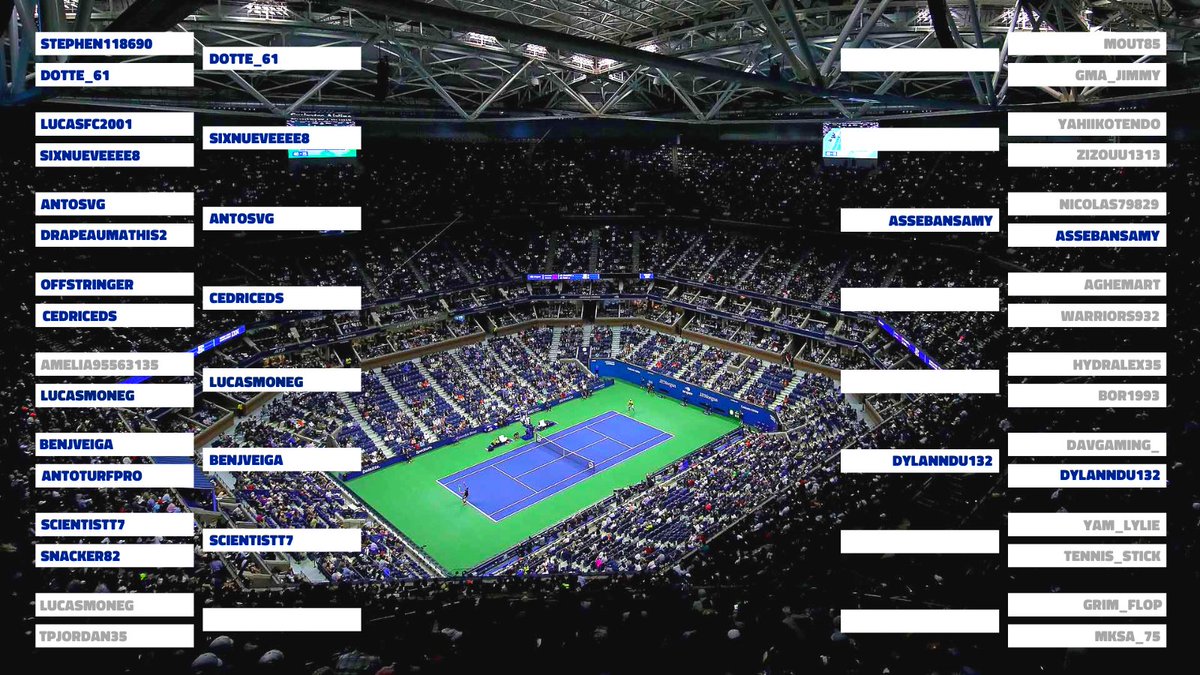 FauteDouble's tweet photo. 🏆FANTASY TENNIS🏆
#USOpen2023 

4️⃣8️⃣ Places

3️⃣6️⃣ (Q)
1️⃣2️⃣ Places de (LL) disponibles

➡️ Envoyer un DM privé 🗨️ pour récupérer une place en tant que (LL) pour les non qualifiés. https://t.co/mKA1KqwyVo