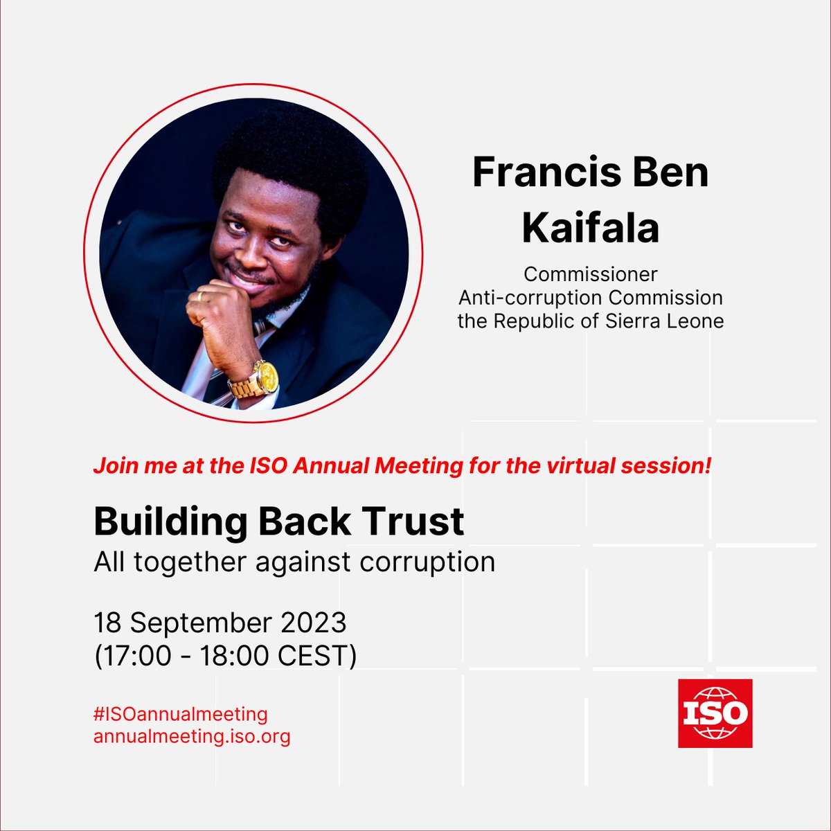 isostandards's tweet photo. 📢 The battle against corruption.
Join our virtual session examining anti-fraud and corruption measures in both public and private sectors.
➡️ https://t.co/VE1MfDQAIy
#ISOannualmeeting #AntiCorruption #GovernanceStrategy #ISOStandards https://t.co/cb7mXMLEMg