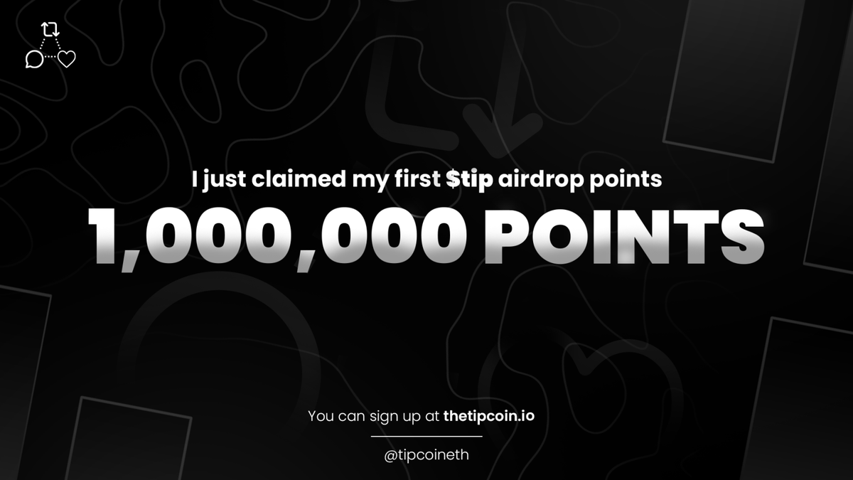fourfourfour's tweet photo. My first $tip
@tipcoineth

Want some $tips on how to get more points? Take a look below my crypto brothers and sisters! 🧵👇 #Airdrop https://t.co/YhlTlnY3ro