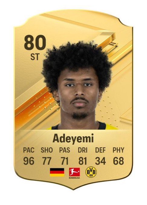 michaelkng97's tweet photo. Adeyemi Rating EA FC 24 https://t.co/6nRUZNy6Ae