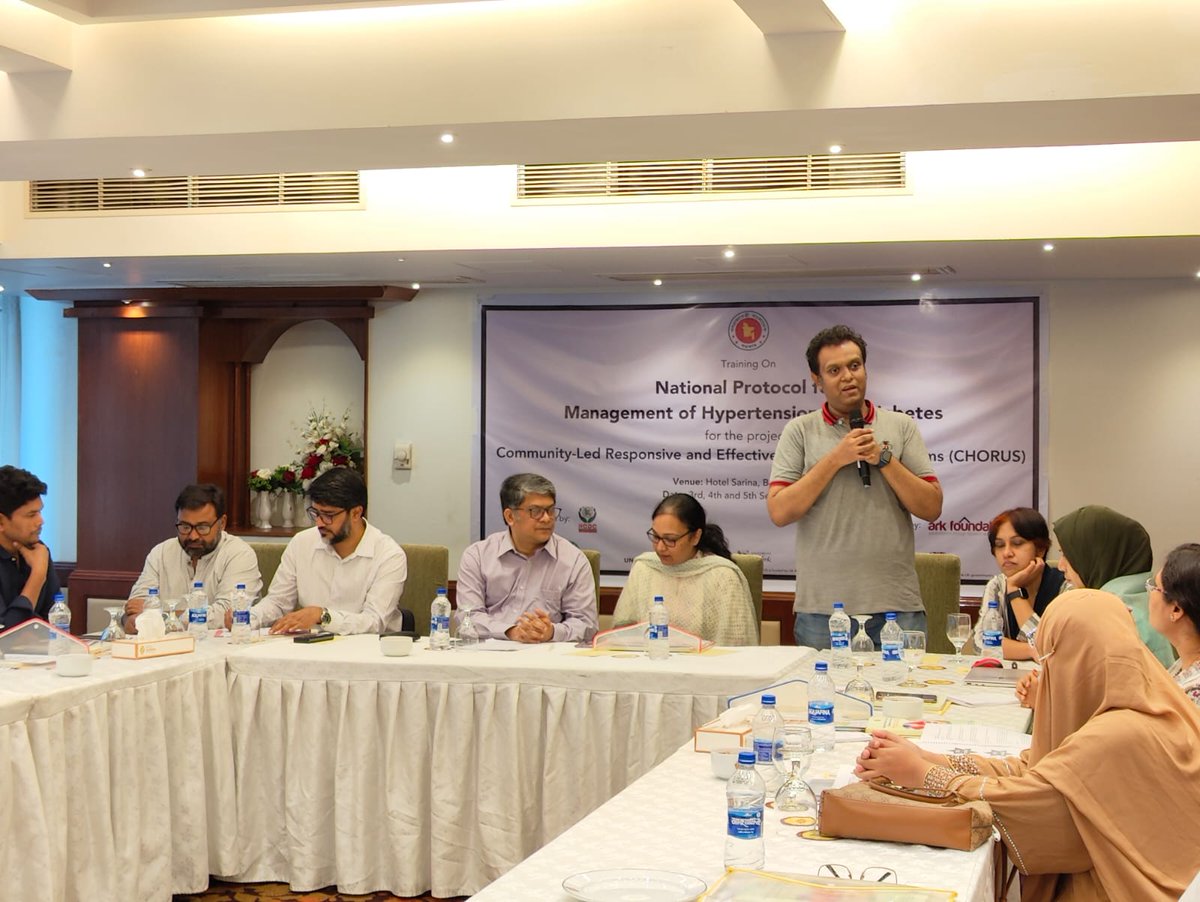 arkfoundation1's tweet photo. ARK Foundation in collaboration with Non-Communicable Disease Control (NCDC) Program is conducting a 3-day training on 'National Protocol for Management of Hypertension and Diabetes'.
Today was the first day of the training. 
@RumanaHuque
@ChorusUrban @helenelsey @FCDOHealthRes https://t.co/OT7CM34Aob
