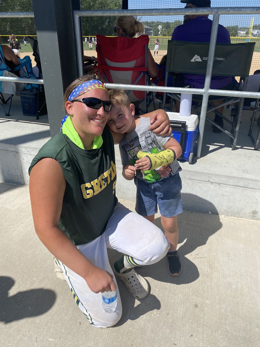 Thanks to my biggest fan for showing up with his tough cast!! Hope you get better soon Ethan!