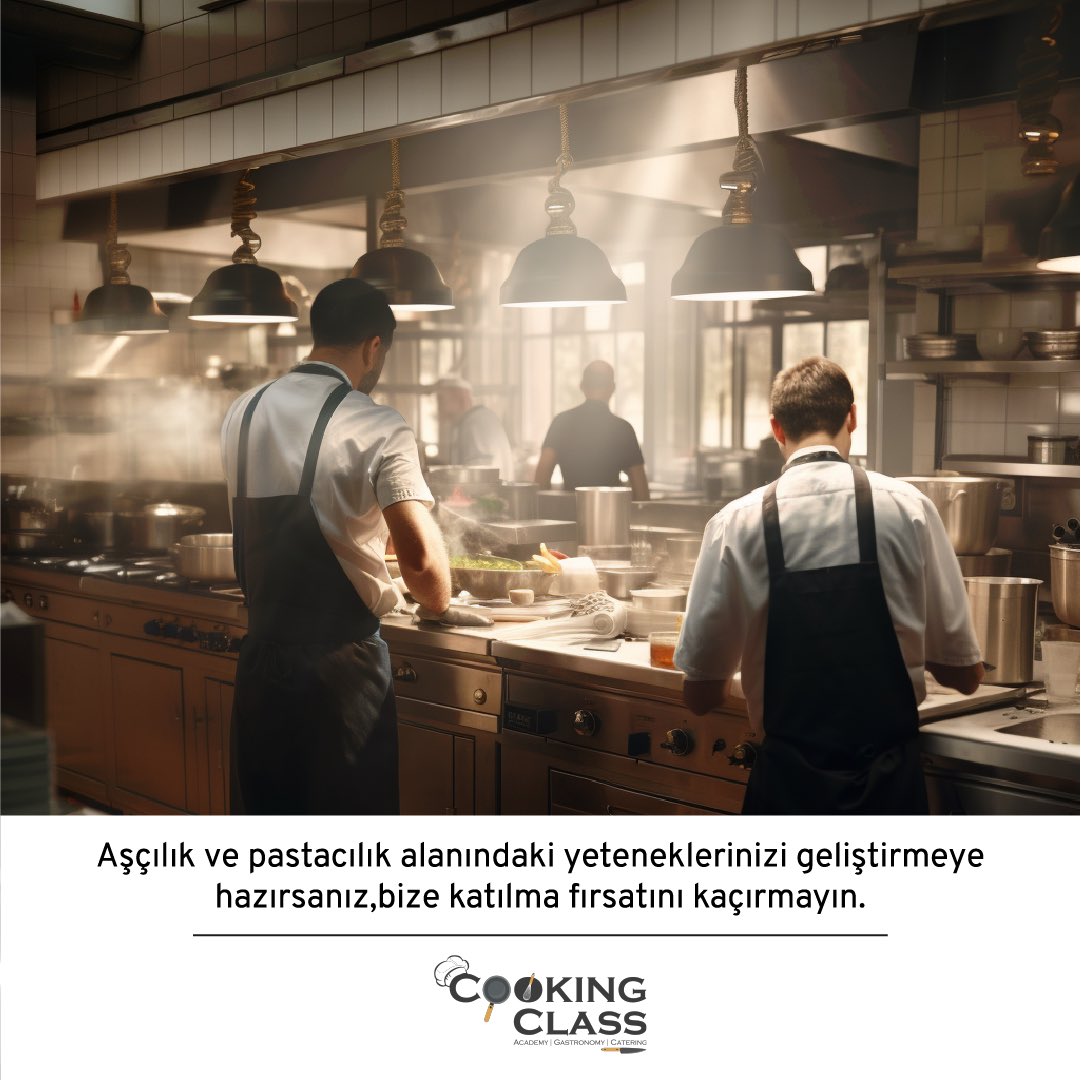 Aşçılık ve pastacılık sanatında Milli Eğitim Bakanlığı (MEB) onaylı kurslarımız için başvurular devam ediyor. Uzman şeflerimiz eşliğinde gerçekleşecek eğitimlerimizde yerinizi ayırmak, sektörde staj ve iş imkanlarından faydalanmak istiyorsanız başvurularınızı bekliyoruz.