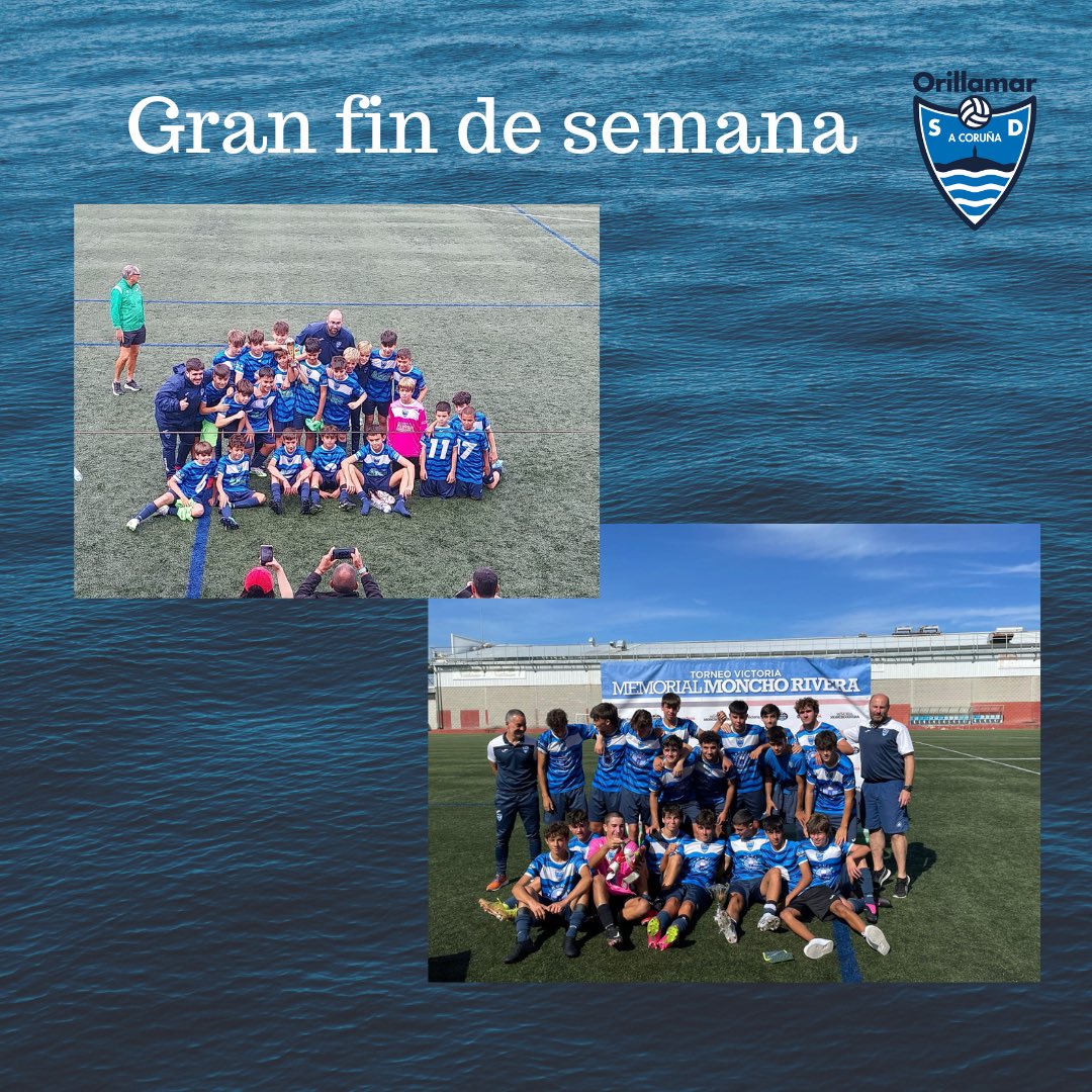 OrillamarSD's tweet photo. Un gran fin de semana en el que hemos participado en el Torneo Victoria Memorial Moncho Rivera

Gracias al @VictoriaCF1943 Por la invitación

#familiaazul #comoelorillanohayninguno #familiaorillamar #vamosorilla #orillamarcoruña #coruña #orillamar #victoriacf https://t.co/f3CHeGL3Wp