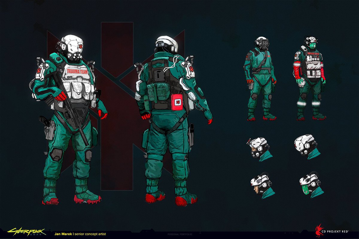 Cyberpunk 2077 Trauma Team concept art and design