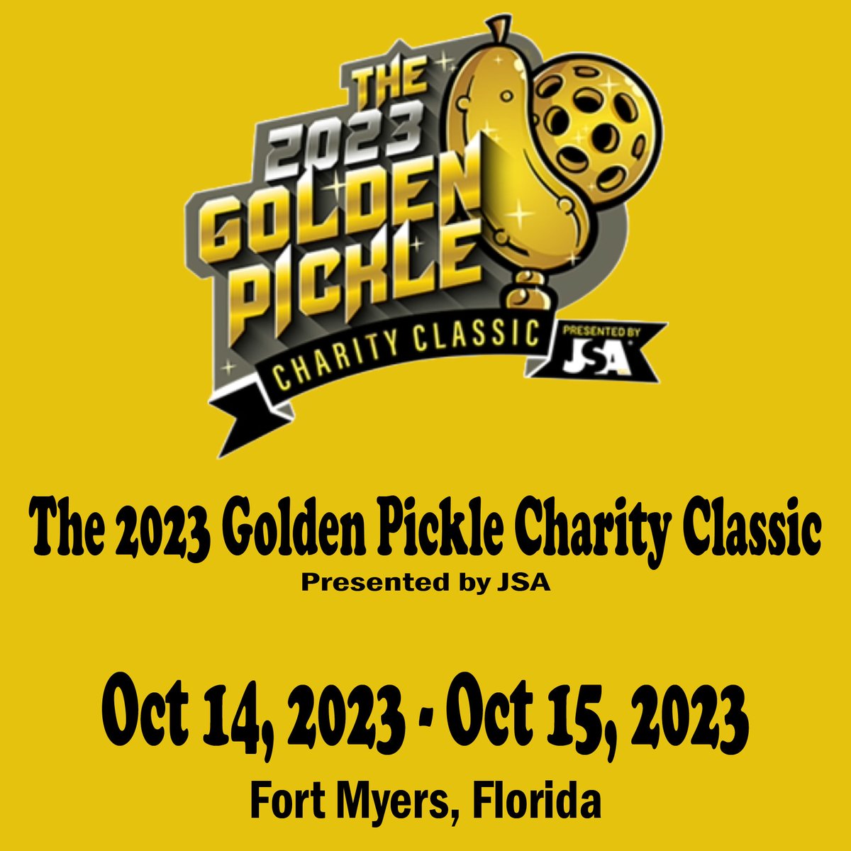 ➡️ "The 2023 Golden Pickle".
Pickleball tournament in Fort Myers, Florida.
October 14-15, 2023.
To register:
pickleballbrackets.com/ptd.aspx?eid=1…

The complete list of tournaments at 
floridapickleballtournaments.net