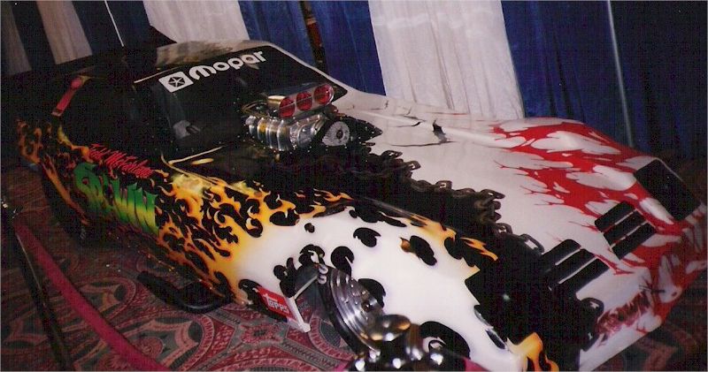 Todd_McFarlane's tweet photo. SEXY #SpawnSunday
Found some photos of the ORIGINAL spawn mobile funny car that the hot wheel was based on!
Did YOU know?...The 'Spawn Mobile' hot wheel was the FIRST toy I EVER produced!
#Spawn #Spawnmobile #hotwheels #90s #retro #throwback https://t.co/qTtzQjJ4dv