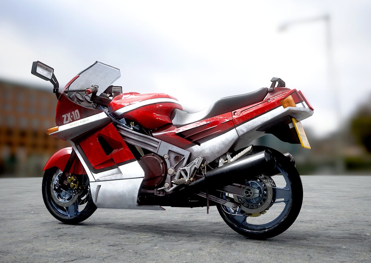 sashgameart's tweet photo. This was the first project I did in my 3rd year in Game Art at University of South Wales 'Kawasaki ZX-10 Tomcat (1988)'. I enjoyed the whole modelling process and couldn't have enough. #art #motorbike #3dmodeling #3DModel #art #3dartwork #games #gameart https://t.co/nK2rTn48of