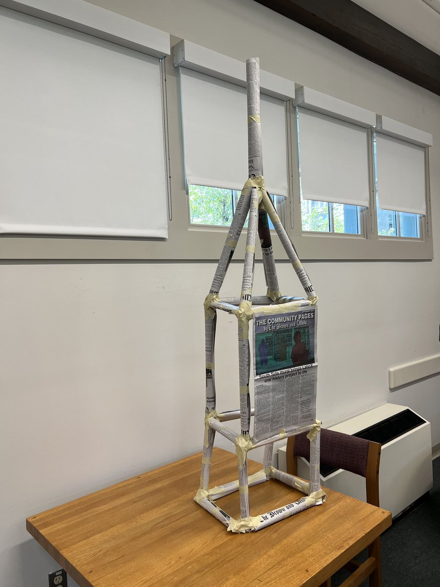MattVeto's tweet photo. Quick break for some team-building fun — a newspaper towers activity. 😂 I was asked to judge based on height, aesthetic and structural integrity (Lehigh is one of the top engineering schools in the nation, after all). Winner in the last photo. 👍🙌 https://t.co/otWidYWeoU