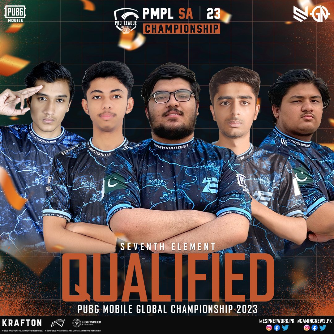 gamingnewspk's tweet photo. ๐ Alhamdullilah! Seventh Element Qualified for PUBG Mobile Global Championship 2023 ๐๐
#PMPLSAC #2023PMPL #Pakistan #DefyTheOdds #PMPLSouthAsiaChampionship #PUBGMOBILEProLeague #PUBGMOBILE #PUBGM #PUBGM #GAMINGNEWSPK #esports #news #ESPORTSPUBGMOBILE https://t.co/XrfW8ZG9PT