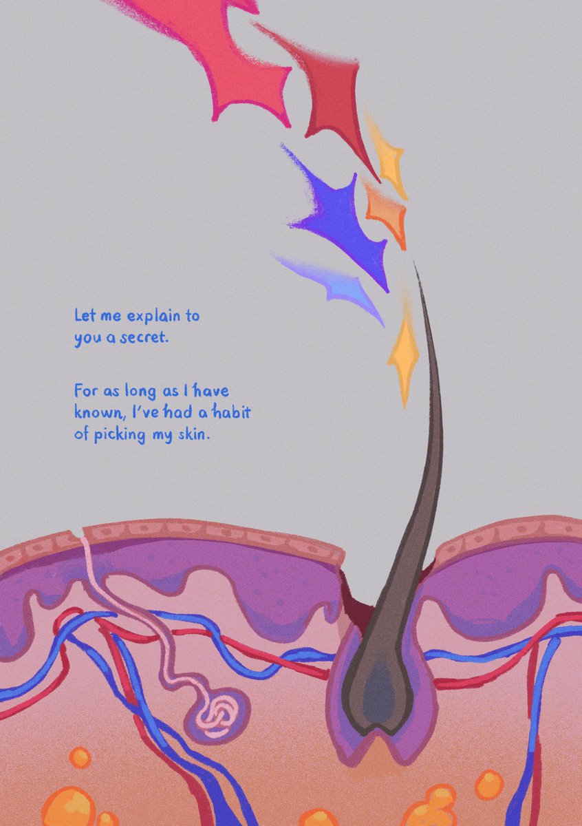 pendragon_fruit's tweet photo. a silly comic about my skin &amp; guilt. 🧵 1/3 https://t.co/m9F8TmwYat