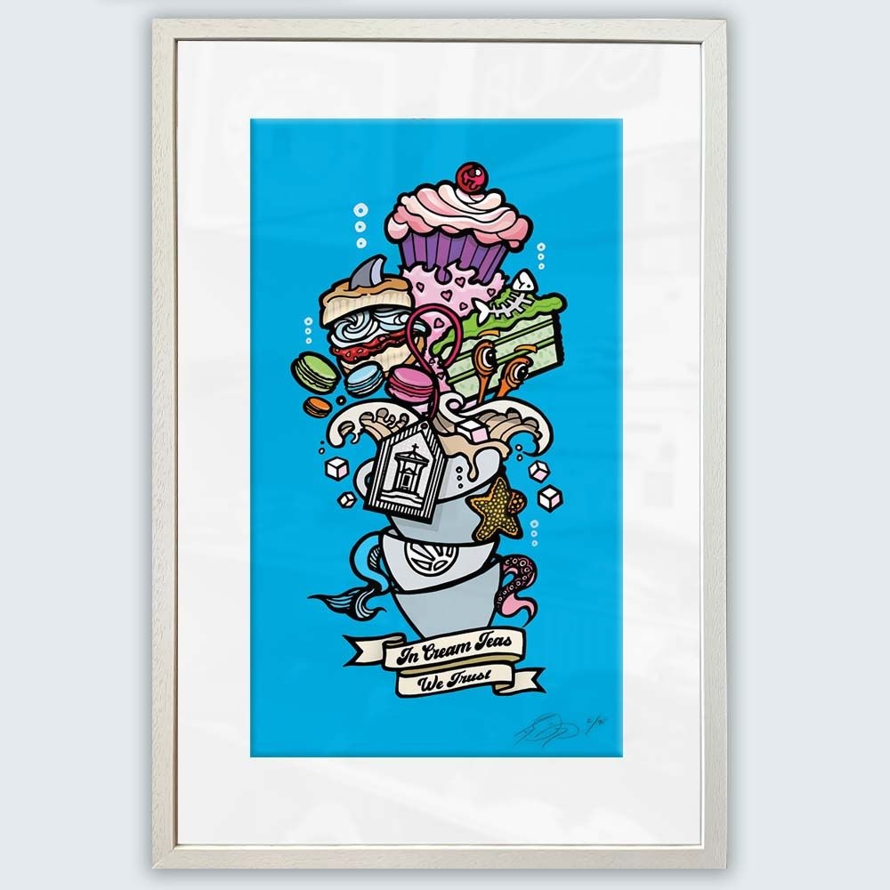 We are EXCITED to announce the launch of Lindsay Comens' new artwork 'In Cream Teas We Trust'! 🤩This bright, anarchic, helter-skelter of a piece is a riotous salute to the mighty Cornish cream tea and a perfect companion piece to 'Tutti Frutti'. Inspired by tattoos, Japanese ...