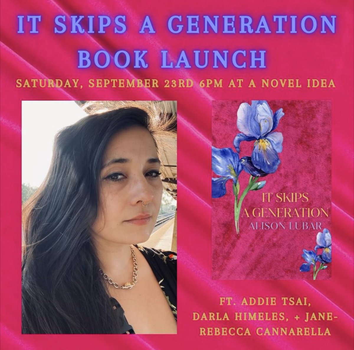 Alison (@theoriginalison) on Twitter photo the launch announcement is here!! this will be my first in-person launch, and i’d love to see you there. featuring the incredible @addiebrook <a href="/darlaida/">Darla Himeles</a> <a href="/anotherintro/">anotherintro</a> 💕 ty to <a href="/anovelideaphl/">A Novel Idea on Passyunk</a> & <a href="/StanchionZine/">Stanchion</a> the launch announcement is here!! this will be my first in-person launch, and i’d love to see you there. featuring the incredible @addiebrook <a href="/darlaida/">Darla Himeles</a> <a href="/anotherintro/">anotherintro</a> 💕 ty to <a href="/anovelideaphl/">A Novel Idea on Passyunk</a> & <a href="/StanchionZine/">Stanchion</a>