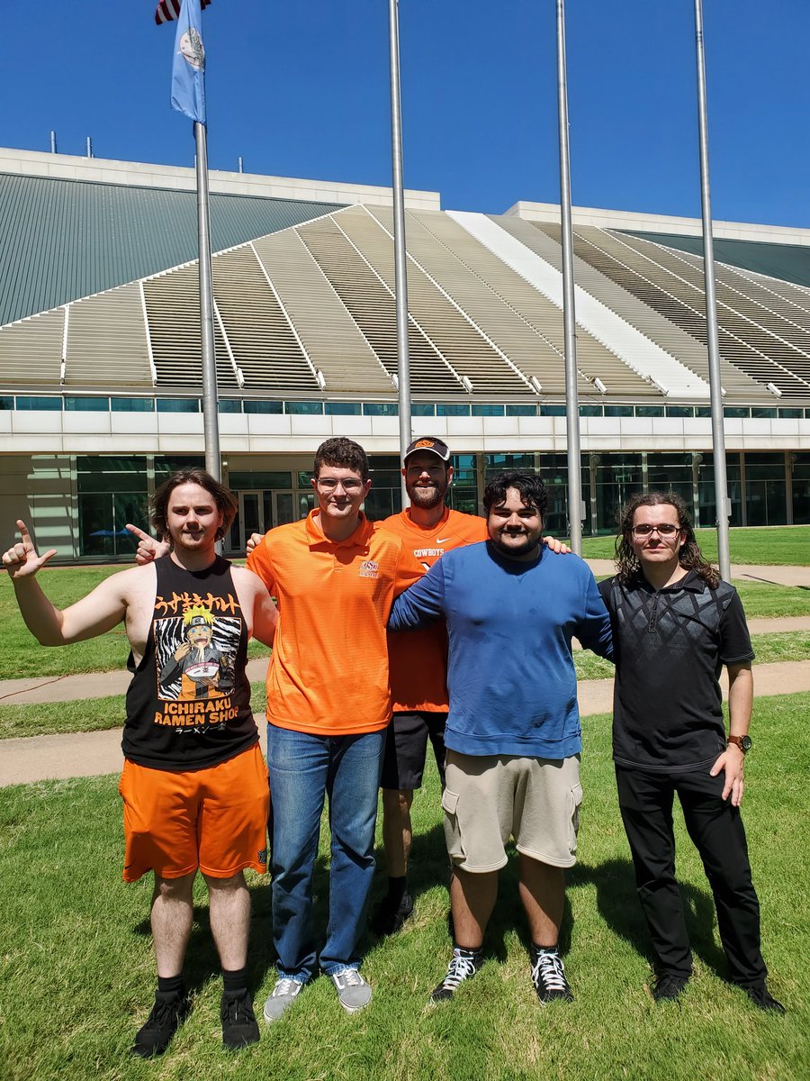 OkstateSps's tweet photo. This year’s officers at our @OkstatePhysics tailgate yesterday! 
#GoPokes https://t.co/G1l2QQSzGO
