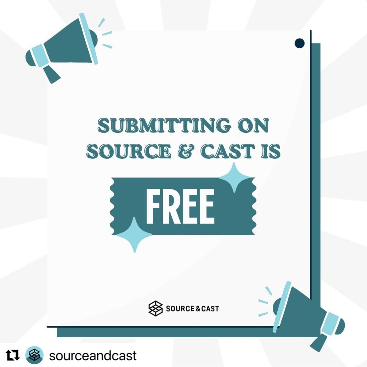 dmwaldron's tweet photo. We have no affiliation with Source and Cast, but we wanted to share since they are offering their services for free to actors! #sourceandcast #castingplatform https://t.co/0RF1cNdAtJ