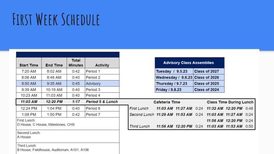 PBD_TheraHS's tweet photo. We hope everyone is enjoying the long weekend before our first day of school this Tuesday! Here’s this week’s bell schedule. 🍎📚 https://t.co/cvnG8RYneM
