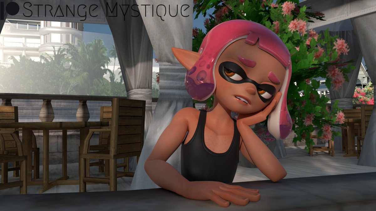 StrangeMystique's tweet photo. Here's a little stress test render I created using @bunnxarts Agent 4 model. It was rendered in 4K with a minimum noise level of .0001, and a max sample size of 10000. I think it turned out pretty well. 

#Splatoon #Splatoon3 https://t.co/Rlwwgi7lF5
