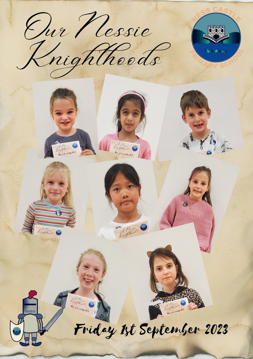 NessCastlePS's tweet photo. This week's Nessie Knights...perseverance, dedication, supporting others and working hard! All very worthy winners! 💙🦕🏰 https://t.co/frPySGxvIK