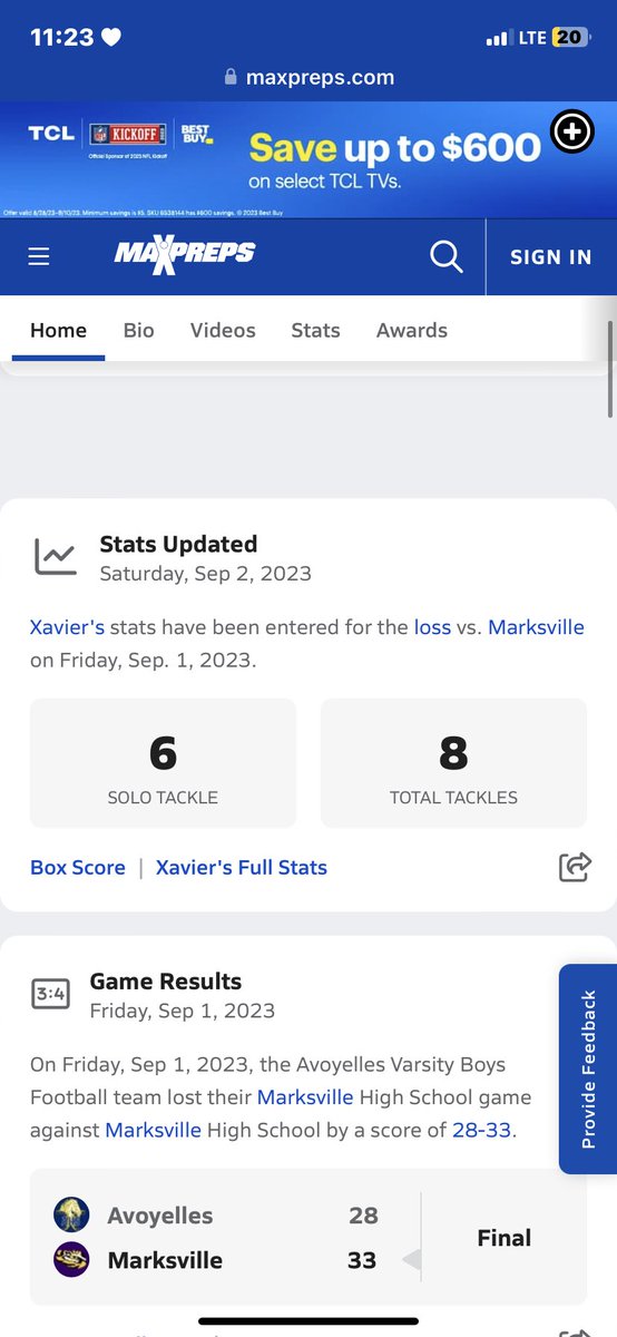 XavierPrier50's tweet photo. Week 1 against marksville https://t.co/ZldPlHLRA1