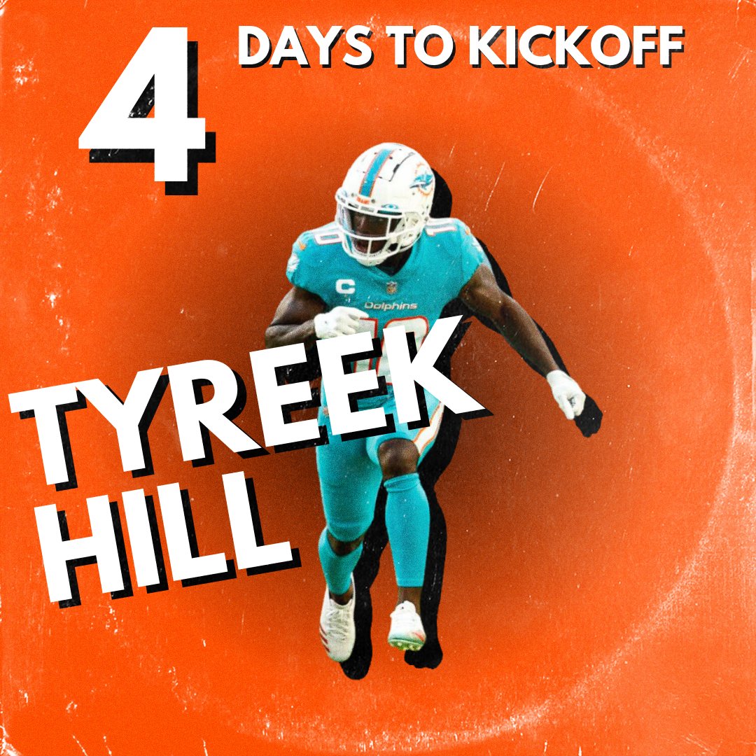 rotounderworld's tweet image. We are #4DaysOut from the NFL Season!

PlayerProfiler's 4th ranked player is Tyreek Hill!